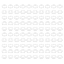 PATIKIL Nylon Flat Washers 6mm ID 12mm OD 1.5mm Thick M6 Hard Plastic Round Sealing Flange Gaskets-Applications for Machinery Electronics -[Qty 200 White]