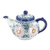 Blue Rose Polish Pottery Apple Blossom Teapot