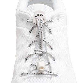 LOCK LACES unisex adult LOCK LACES Elastic No Tie Shoelaces White 48 Inch , White, 48-Inch US