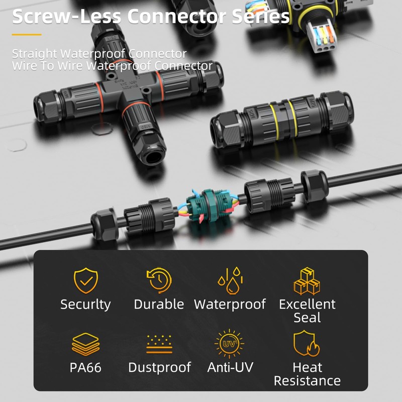 E-WeiChat Screwless IP68 Waterproof Connector Outdoor Rapid Maintenance Extension Cable