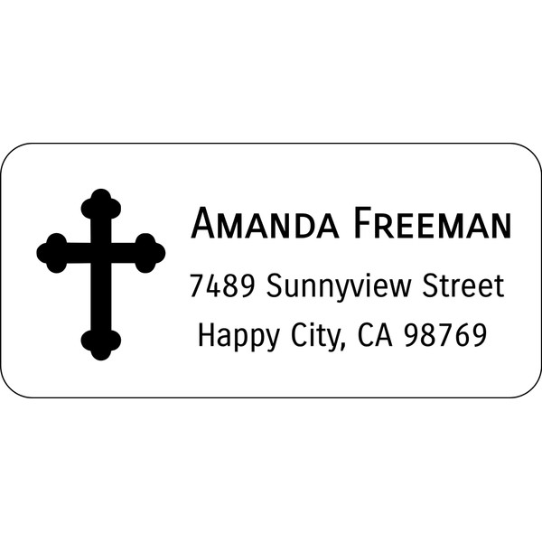 Atelier Elegance Custom Address Labels, Any Name, Any Address, Cross