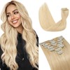 S-noilite 16 Inch Clip in Hair Extensions 100% Human Hair