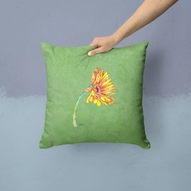Caroline's Treasures 8854PW1414 Gerber Daisy Orange Canvas Fabric Decorative Pillow, 14Hx14W, Multicolor