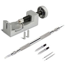 Watch Link Removal Tool Kit - Professional Watch Repair and Bracelet Adjustment Set with Spring Bar Tool, Steel Punch - Effortlessly Maintain Your Timepieces (Advanced, Silver)