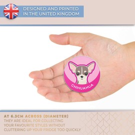 Destination Vinyl ltd Magnet for Refrigerator, Fridge - Chihuahua Cartoon Cute Dog Face for Office, Cabinet and Whiteboard, Magnetic Stickers, 5985