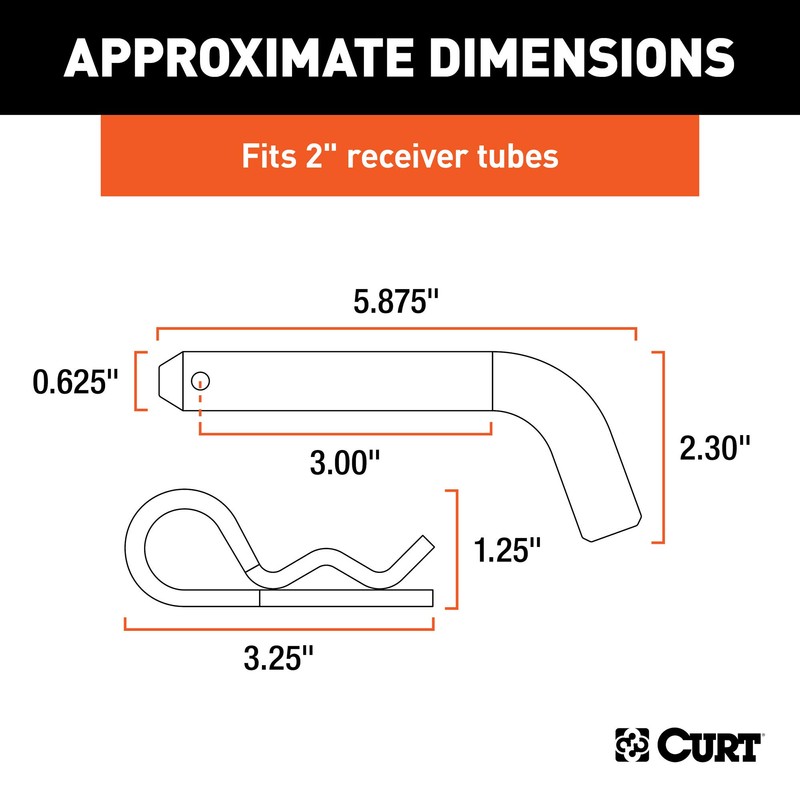 CURT 21501 Trailer Hitch Pin & Clip, 5/8-Inch Diameter, Fits