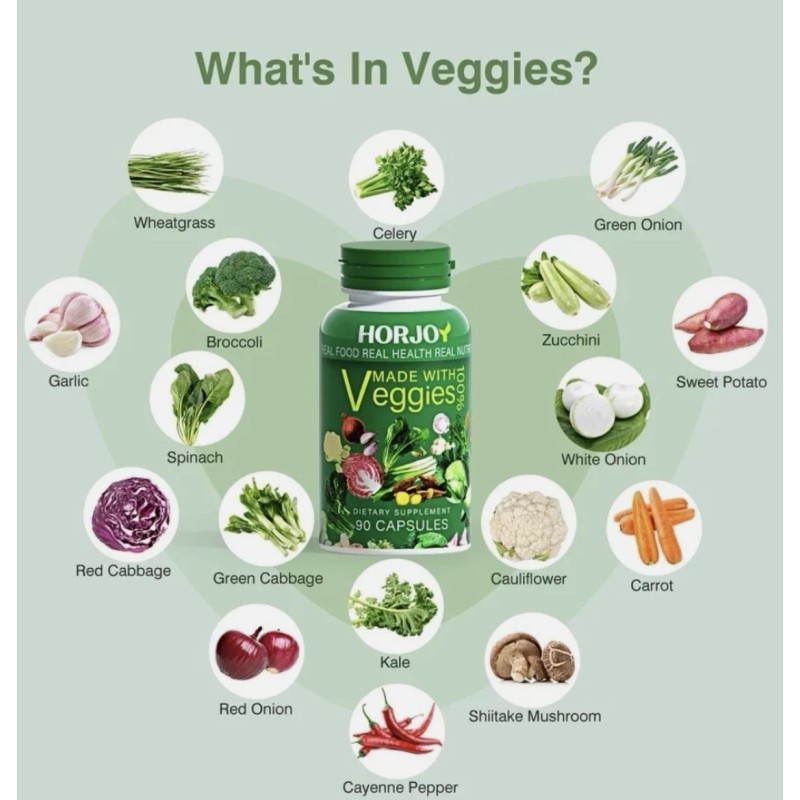 HORJOY 2 Pack HORJOY Nature Fruits + Veggies Vitamins Supplements