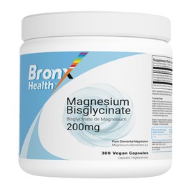 BRONX Magnesium Bisglycinate 200mg 300 Vegan Capsules | Gentle on Stomach | Supports Muscle, Nerve & Bone Health | Powder Pills | Bulk Supplement