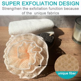 Super Exfoliating Home Spa Weave Loofah Shower Sponge Pouf Mesh Brush - Bath Spa Puff Scrubber Ball - Face Body Poof - Rich Foams Bubble（4.7" Each） Pack of 4
