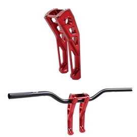 POWER JAMES 8.0" Tall Red Handlebar Risers with Inside Pullback Fits for Harley Davidson Street Bob, Low Rider ST, FXRST FXST, Softail Standard with 1.0" Clamping Area (Red)
