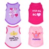 Pistha 4 Pack Dog Shirts Summer Printed Puppy Clothes Cute
