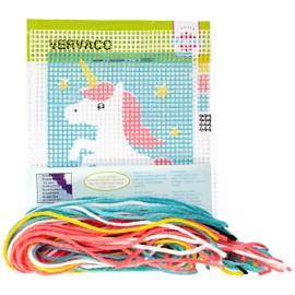 Vervaco Stickpackung Einhorn, Stickbild vorgezeichnet Stickbildpackung, vorbezeichnet, Baumwolle, Mehrfarbig, 12.5 x 16 x 0,3 cm