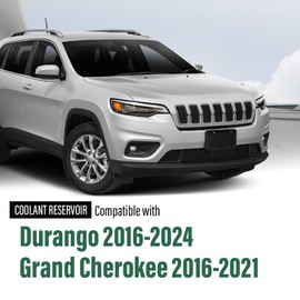 LQI Engine Coolant Reservoir Radiator Expansion Tank with Cap Fit Dodge Durango 2016-2024, Fit Jeep Grand Cherokee 2016-2021, 68244088AA-PFM, 68249136AA, CH3014165