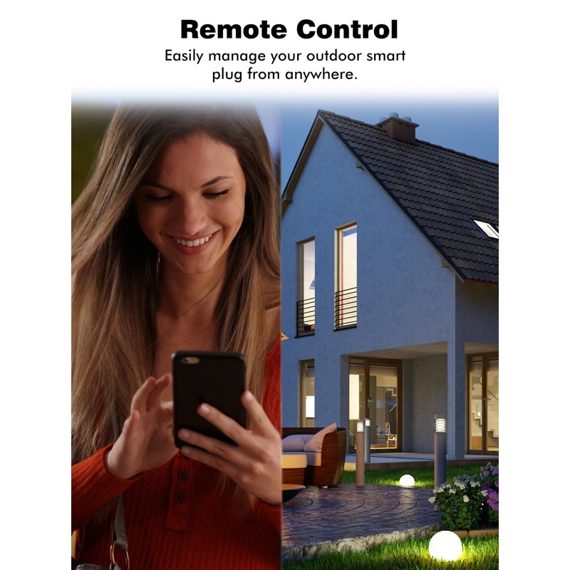 EIGHTREE Outdoor Smart Plug Waterproof IP44, Smart Outlet Plug with