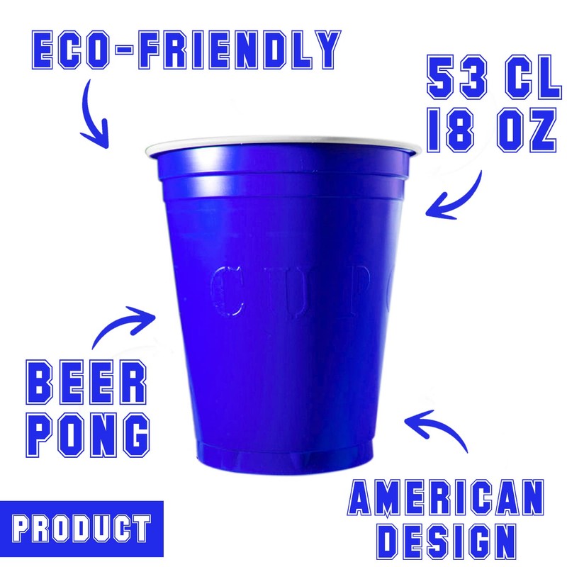 Generique - 20 blue US-style plastic cups