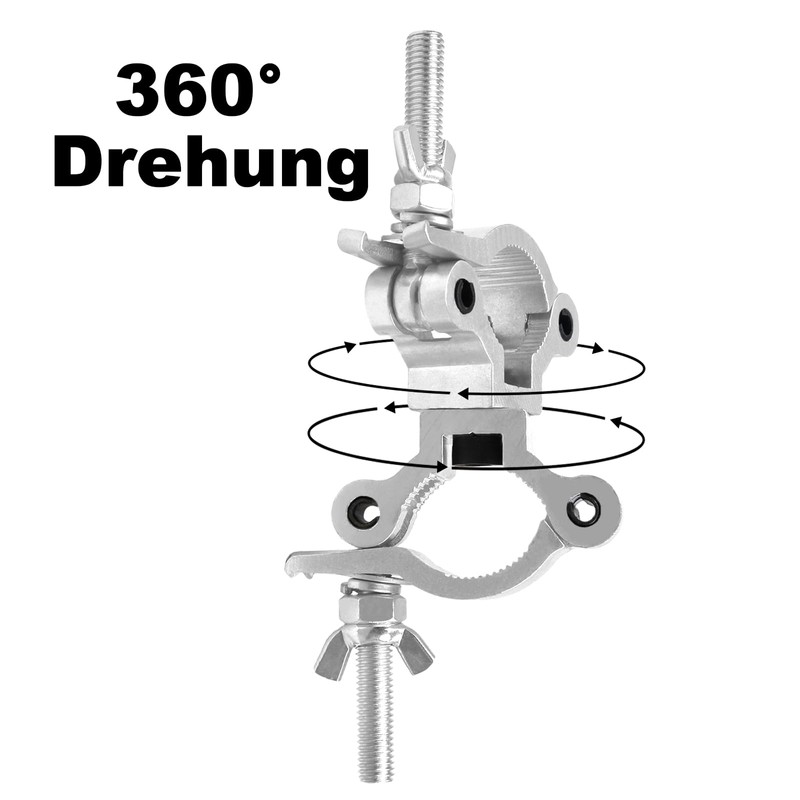 Wecan Stage Light Double Pipe Clamp, 35-45mm Dual Head Truss