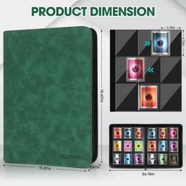 Old Canal Top Loader Binder, 9 Pockets Card Binder Holds 252 Top Loaders, Premium Trading Card Collection Holder, Top Loader Storage Album for TCG, Sports Cards, Dark Green (FOR TOP LOADERS ONLY)