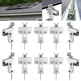 CICMOD Adjustable Solar Panel Mounting Brackets Kit Roof Mount for 1-4 Pcs Solar Panels - Universal - 35mm End Clamp Kit, 1x 35mm End clamp Kit