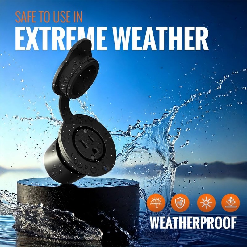Journeyman-Pro 5279 GCR1 Weatherproof Outdoor Power Outlet, 10 Ft, Black