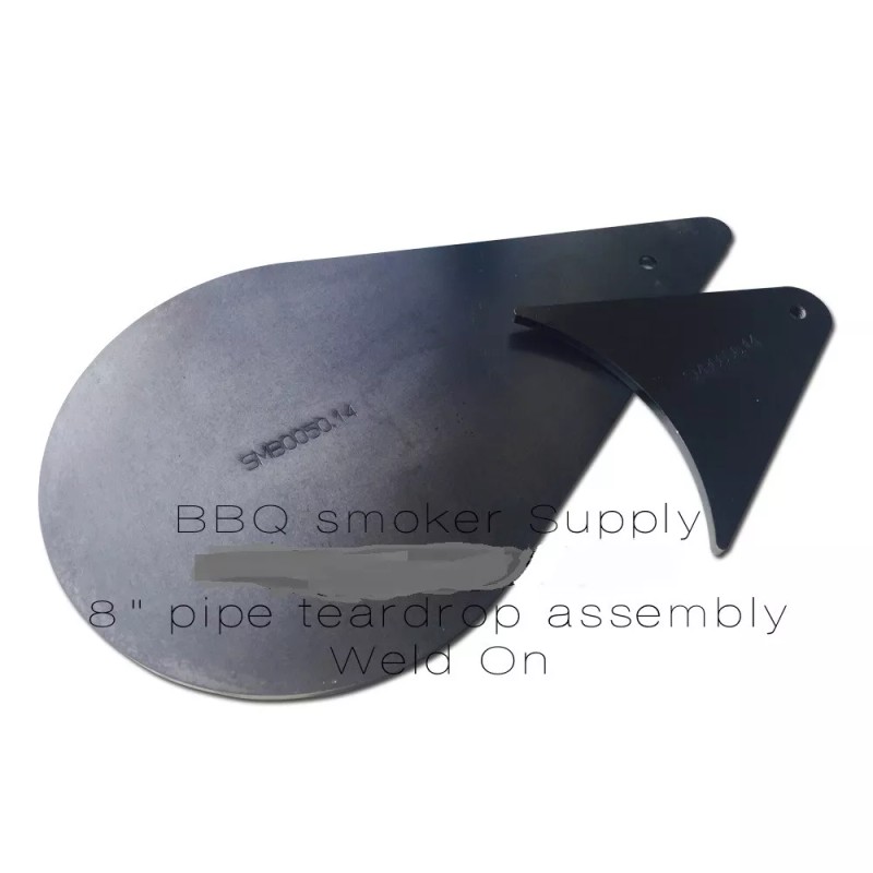 LavaLock® 8" Pipe Tear Drop BBQ Draft Smoker Damper Exhaust