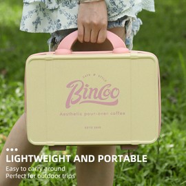 Bincoo Coffee Maker Travel Bag - Portable Espresso Machine Carrying Bag, Waterproof Sturdy Travel Coffee Maker Carrying Bag, Pink Storage Case for Barista,Travelling, Office, Camping.