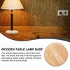 PATIKIL 5.5" x 1.3" Wooden Lamp Base, Round Solid Wooden