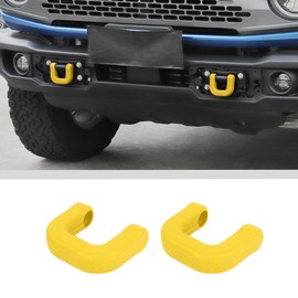 JWWY Bumper Tow Hook Covers Tow Trailer Hitch Receiver Cover Towing Hitch Rubber Sleeve Protector Cover Trim Fit for 2021-2024+ Ford Bronco Exterior Accessories Yellow 2PCS (U-Shaped)