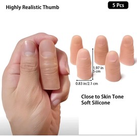 Sndperiexam 5Pcs Magic Trick Fingers, Fake Thumb Tips, Stage Show Prop Prank Magic Kits and Accessories Novelty Toys