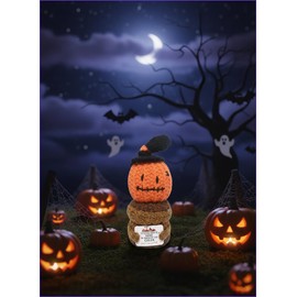 SEAYUSEN Hand Knitted Halloween Pumpkin Decoration - Artificial Pumpkin for Home Decor, Living Room, Bedroom, Shelf Decor - Handmade Crochet
