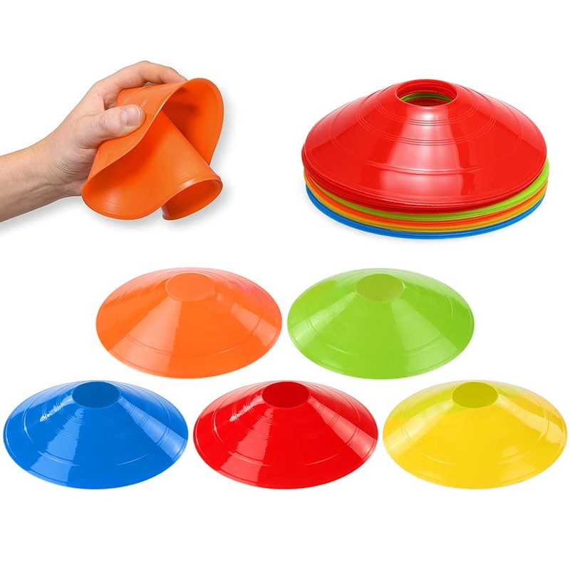 20 Pcs Agility Field Cones, Soccer Markers Disc with Net