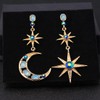 Moon Statement Earrings for Women, Crescent Moon Star Earrings for