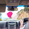 Heart Embroidered Fuzzy Plush Dice - 3-Inch Decorative Car Mirror