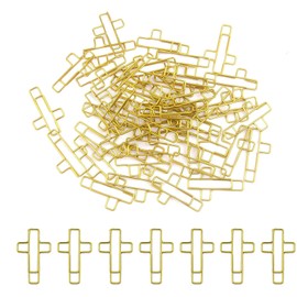 50 Pcs Gold Cross Paper Clips - Cross Paper Clips for Bible, Cross Paperclips for Bible Study and Journaling, Versatile for Home and Office Use