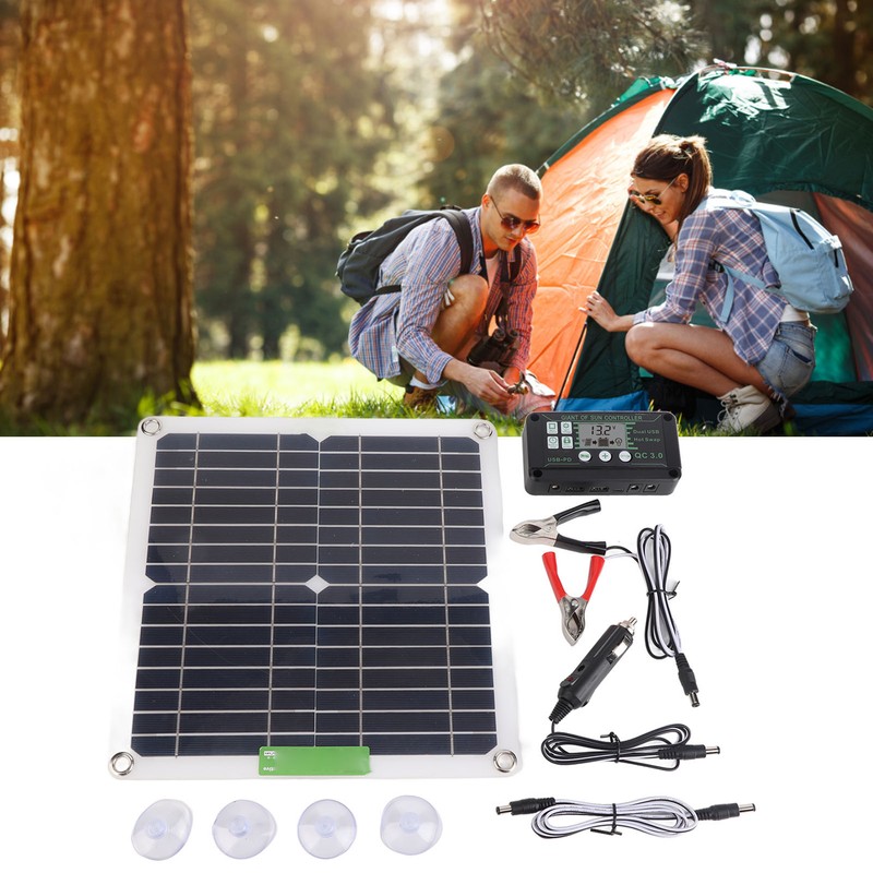 200W 12V Portable Solar Panel Kit Monocrystalline Solar Panel with