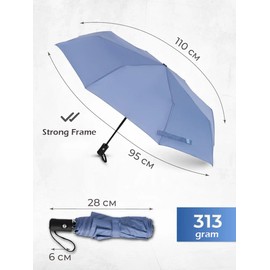 UK-UNIQUE Windproof Travel Umbrella - Compact, Light, Automatic, Strong and Portable - Wind Resistant, Small Folding Backpack Umbrella for Rain - Men and Women (Pigeon Blue)