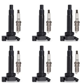 Set of 6 Ignition Coil Pack and Spark Plugs Fits for Lexus ES300 RX300 Toyota Avalon Camry Highlander Sienna 1999 2000 2001 2002 2003 2004 2005 2006 2007 Spark Plugs Coil Packs 3.0 V6 Replaces# UF267