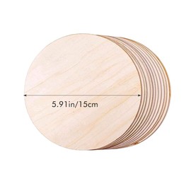 Pack of 16 Round Wooden Discs for Crafts Decoration, 15 cm Wooden Panels for Crafts, Thin Wooden Board, Round, Wooden Board, Round Craft Wood Panels for Crafts, Engraving, Burning, Painting, DIY Art