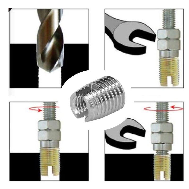 20PCS Self Tapping Insert Stainless Steel Slotted Wire Thread Repair