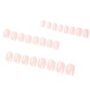 24Pcs Short False Nails, French White Edge Oval Acrylic Press
