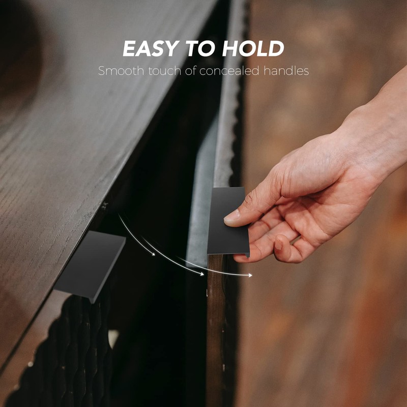 Ravinte 30 Pack Finger Pulls for Cabinets 80mm/3.15" Length Black