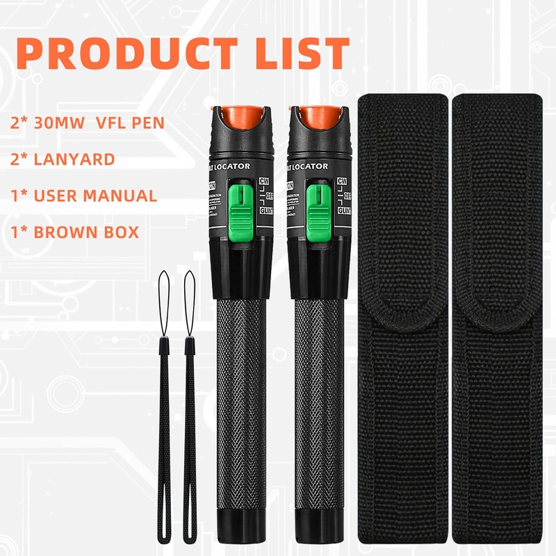 Pack of 2 30 MW Visual Fault Locator Kits |