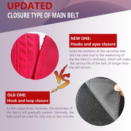 Paskyee Waist Belt with 6 Extra Rows of Hooks and Eyes, Lower Back Support for Men and Women - Pelvic Belt, Pelvic Sciatica Relief