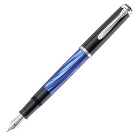 Pelikan Fountain Pen, F, Fine Point, Marble Blue, Classic M205, Inhalation Type, Genuine Imported Product