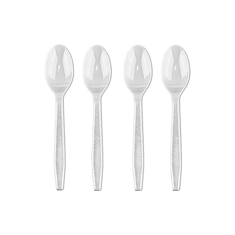 Basic Cutlery Collection 50-Count Medium Weight White Plastic Soup Spoons