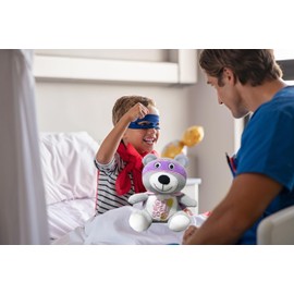 Get Well Soon Gifts for Kids - Kikilishop's Brand New EMBROIDERED Surgery Teddy Bear - Get Well Soon Stuffed Animal - Feel Better Gifts for Kids - 9" Superhero Teddy Bears (Pink/Purple Bear)