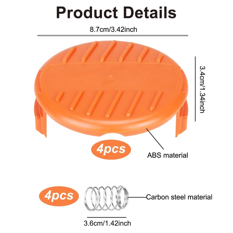 4 Pack Trimmer Spool Cover, Durable Replacement Mower Spool Line