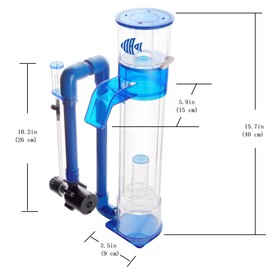 IOAOI Hang On Back Protein Skimmer for Saltwater Aquariums up to 70 Gallons, HOB, External, DC Water Pump, Not for Rimmed