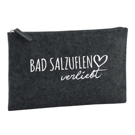 Huuraa Kulturbeutel Bad Salzuflen verliebt Geschenk 1 Liter Charcoal Filz Bad Salzuflen Geschenkidee