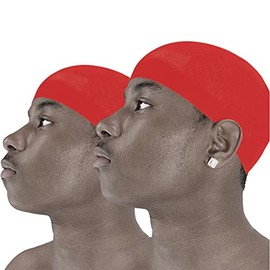 4 Pcs Wave Cap Stocking Stretch Compression Long Lasting Lightweight Comfortable Fit Durable Skull Headwear (Red - 2 Pack of 2 Pcs)