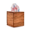 NIRMAN Acacia Wood Square Tissue Box with Slide-Out Bottom for